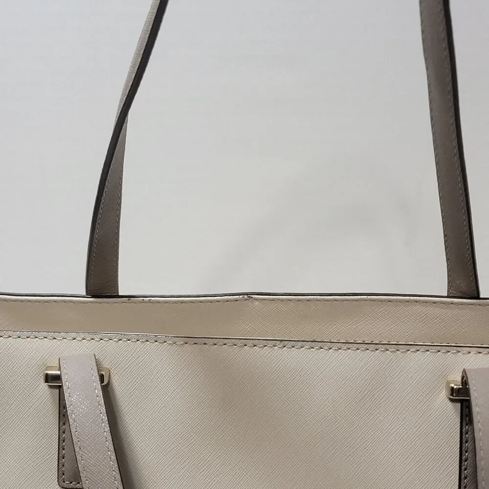 Kate‎ Spade Large Grand Street Harmony Colorblock Tote in Cream and Dove Gray